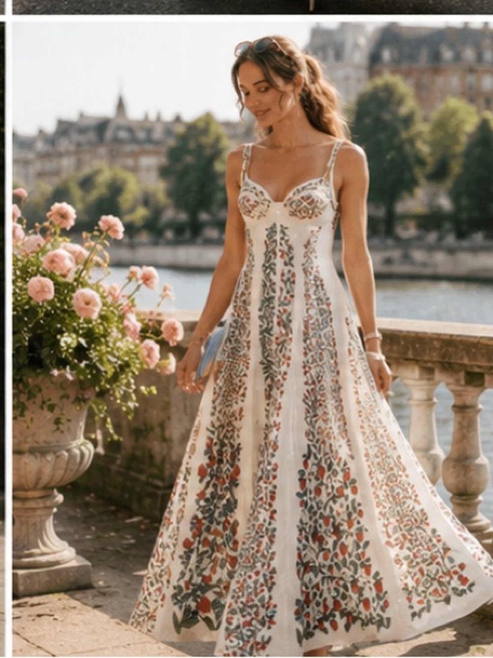 FARM Rio White Floral Panel Maxi Dress - Picture 9 of 16